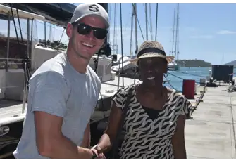 Deckhand Ben Dobson with Rose Brooks