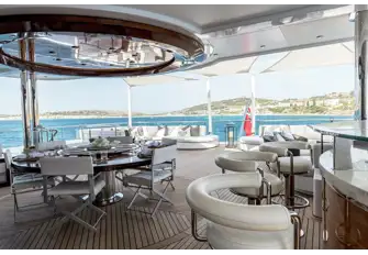 TALISMAN C - The upper deck aft is an exceptional entertainment space