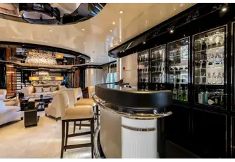 TALISMAN C - Looking forward in the main saloon, from the bar to the lounge and the formal dining area
