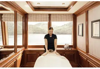 Or chill out in the spa with the yacht's therapist and masseuse