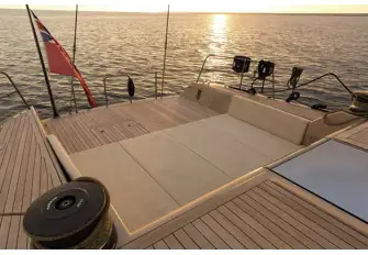 The terrace on the sea aft with a swim platform when the transom is folded down