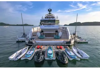 She has an armada of tenders and toys for guests to enjoy