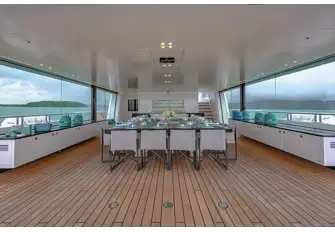 There's open-air dining and plenty of entertaining space on the aft bridge deck