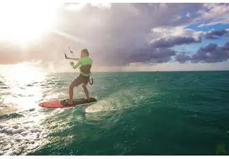 Kite foiling lets you fly over the ocean