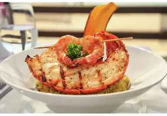 Fresh grilled Antiguan lobster