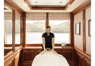 TITANIA has a spa and a trained therapist and hairdresser