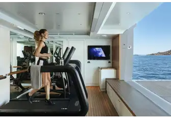 Work up a sweat and then cool off in the beach club