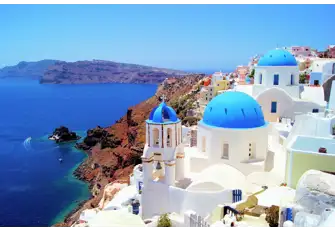 Santorini is unmistakable, an icon of the Cyclades