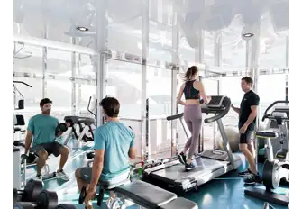 TITANIA has a climate-controlled and fully equipped gym with amazing views on the sun deck