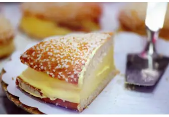 The calorific, characteristic Tarte Tropezienne