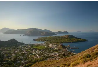From the summit of Vulcano, the Aeolian islands of Lipari then Salina are visible on the left, with Panarea and the brooding magnificence of Stromboli on the horizon to the right