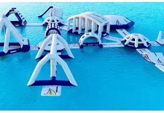 Tackle this floating Aquaglide assault course