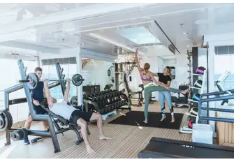 JOY's gym is fully equipped and includes a personal trainer