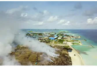 In places that lack the infrastructure for recycling and waste processing, like the Maldives, refuse is burned