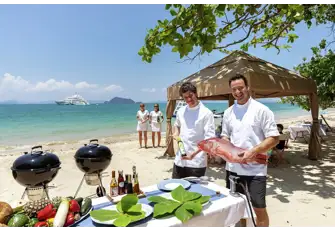 Many charter yachts have a full beach BBQ set-up