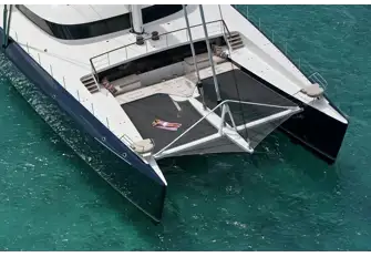 HEMISPHERE has a staggering amount of deck space, not to mention the huge trampolines, perfect for dolphin watching on passage