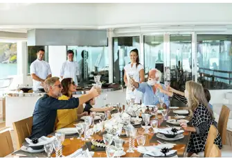 All yachts offer a variety of al fresco dining options
