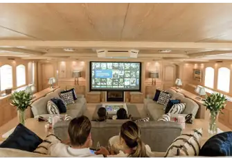 When it comes to entertainment, anything you can do at home, you can do on a yacht
