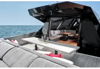 The sun lounge on the main deck aft