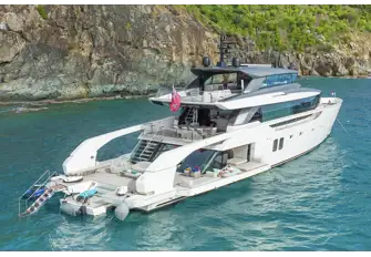 This is a yacht designed to enhance guests' connection with the environment and the ocean