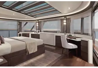 Extensive glazing and great sightlines are a feature of this yacht