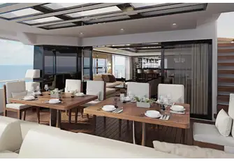 More skylights above the open air dining area on the main deck aft