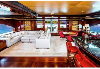 The sky lounge opens onto the bridge deck aft