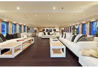 Abundant natural light in the open plan main saloon