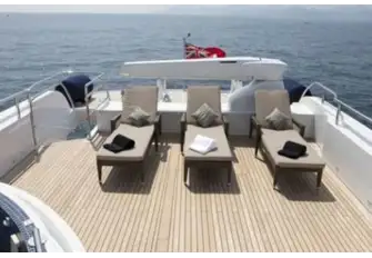 She has expansive deck spaces and tender stowage on the aft sun deck
