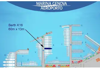 Berth K16, suitable for yachts of 60m and under, comes with five parking spaces, two garages, and that berth is asking EUR 1,850,000 (VAT paid)