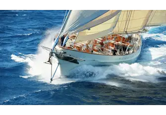 Her easily managed sail plan and sleek hull deliver sparkling performance