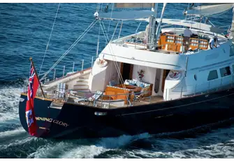 She has large open air guest spaces aft