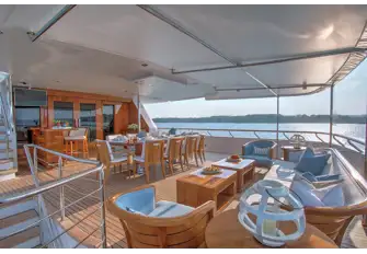 Plenty of comfortable deck space on this classy Feadship