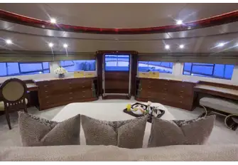 The main deck owner's suite with door opening onto a private terrace