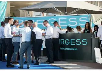 The yacht appointment stand was also created by Ecobooth using the same raw materials