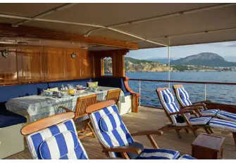 More open air dining on the upper deck aft