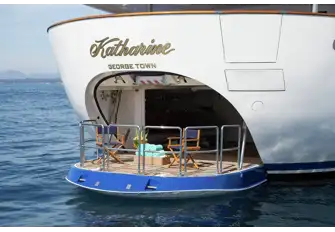 The beach club swim platform...