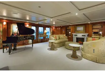 The sky lounge with fireplace and picture windows