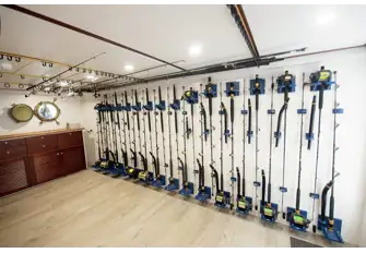 The well equipped fishing tackle room