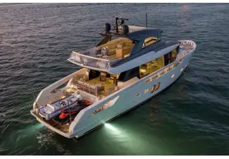 Tender and toy stowage on the huge explorer-style swim platform