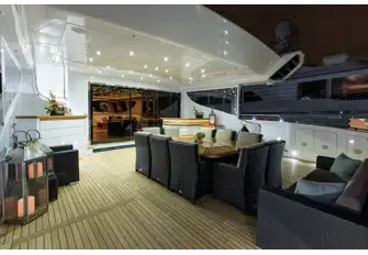 Entertainment on the aft deck