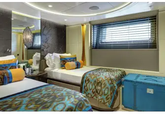 A colourful twin cabin