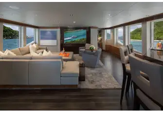 Large picture windows in the sky lounge
