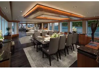 Looking aft on the main deck