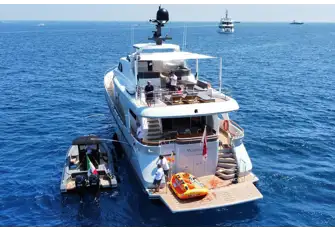 She has just emerged from a refit that included a full repaint and a swim platform extension