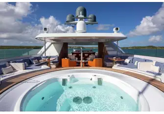 The jacuzzi forward on ROCK.IT's expansive sun deck