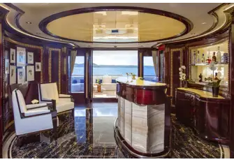 The bar aft of the main saloon