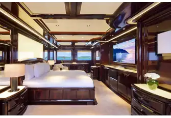 The full beam owner's suite on the main deck