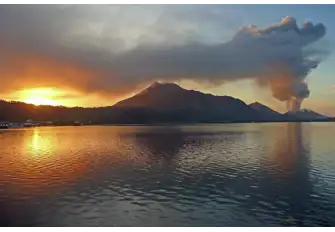 Tavurvur, on the Rabaul caldera, is one of the most active volcanoes in Papua New Guinea