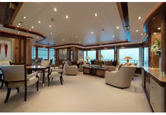 Looking aft in the main deck lounge